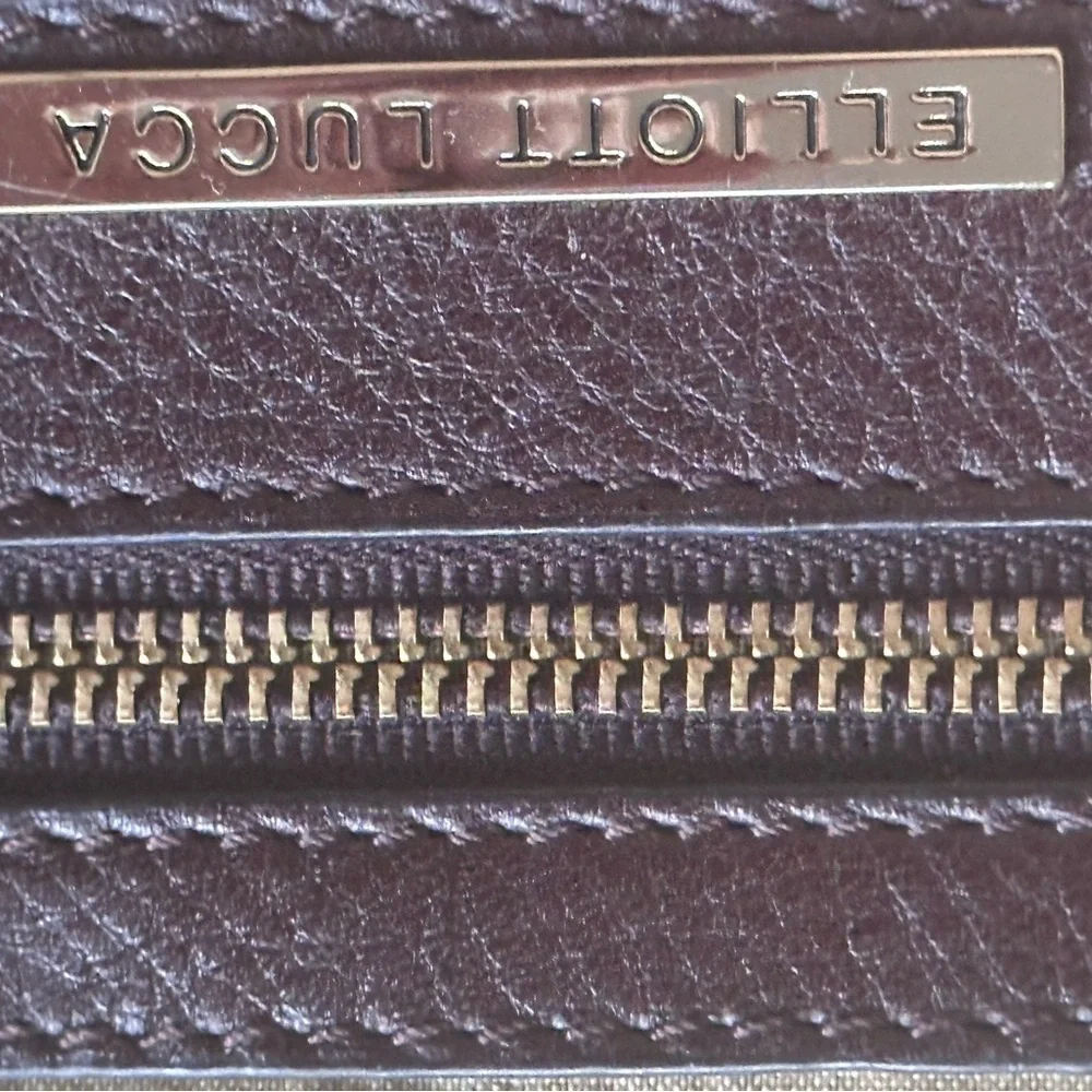 ELLIOTT LUCCA Leather brown Woven Envelope Rectangle Flip Handbag Clutch purse